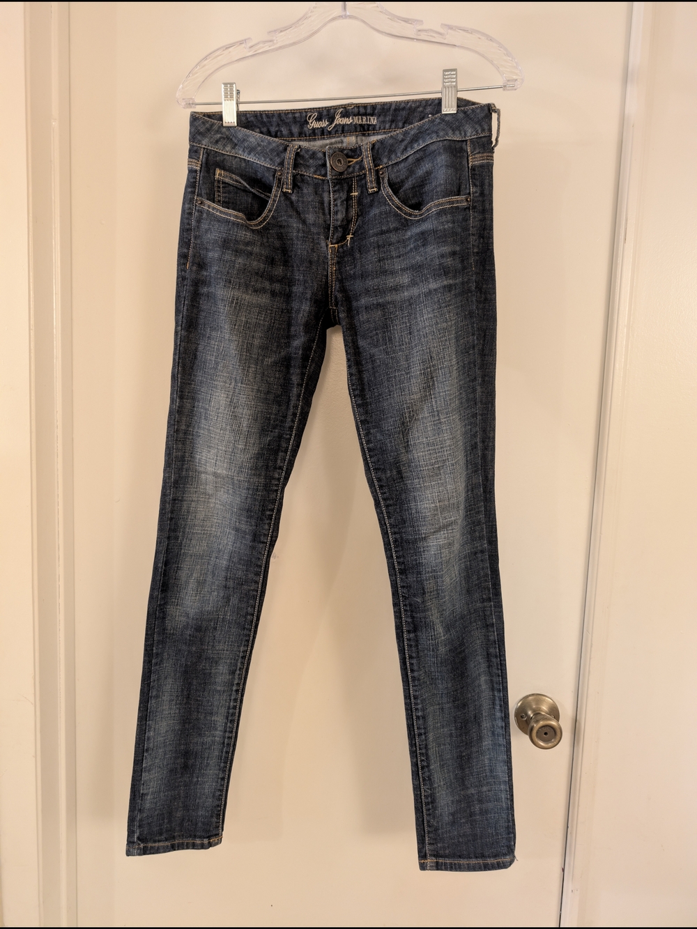 Guess Marina Women's Skinny Jeans in Dark Blue Wash (Sz 28)